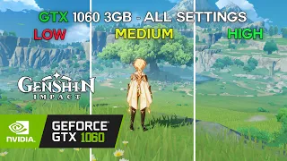 Genshin Impact Benchmark Gameplay | All Settings | GTX 1060 3gb Pentium G5400