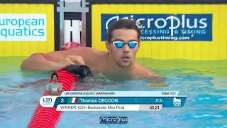 100m Backstroke Men - Euro Swimming Champ. Rome 2022 - Final