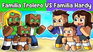 Familia Trolero VS Familia Hardy en Minecraft Batalla de Construcción!