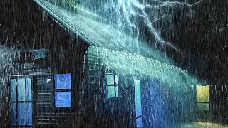 FALL ASLEEP FAST in MINUTES with Torrential Rain on Metal Roof & Powerful Thunder Sounds at Night