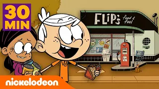 Loud House | Momentos no Flip Food and Gas por 30 Minutos! | Nickelodeon em Português