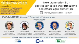 Next Generation EU - Politica agricola e trasformazione  del settore agro-alimentare