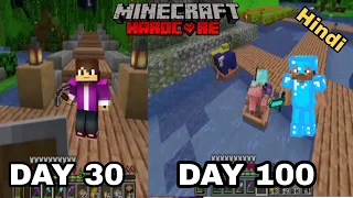 I Survived 100 Days in Jungle Only World in Minecraft Hardcore hindi amazing facts