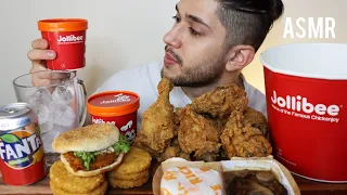 ASMR JOLLIBEE CHICKEN JOY, BURGER, HASH BROWNS, STEAK & RICE | MUKBANG *REAL EATING SOUNDS*