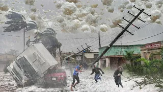 2 minutes ago in New Zealand! Millions of ice balls hit cities, hail in Auckland