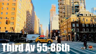 New York City Driving-Third Avenue E55th to E86th Heavy Traffic 01222024