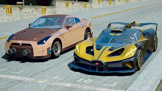 Bugatti Bolide vs Nissan GT-R ALPHA Queen - Desert Drag Race