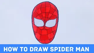 Draw face of Spiderman | How to draw Spiderman in easiest way step by step | #spiderman #marvel #art