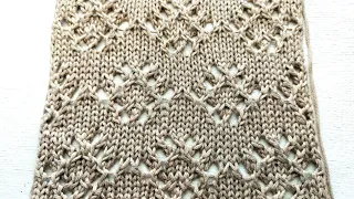 Nice openwork on the stockinette stitch for knitting a jumper, cardigan, stole