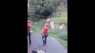 Sauvetage d'un homme par les pompiers du Grimp, au Mont-Myrrha, à Falaise 1er septembre 2021