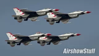 USAF Thunderbirds Practice Over Downtown Cleveland - Cleveland National Airshow 2015