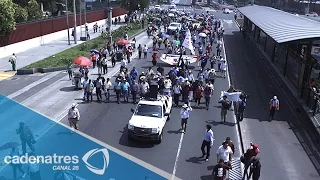 Caos vial en el DF por manifestación de maestros oaxaqueños