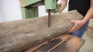 Process Transforming Black Wood Trunk Details Into Red Wood Color - Sturdy 2Tier Dining Table Design