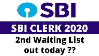 Good News!! SBI Clerk Second Waiting List 2020 | SBI Clerk 2020 | SBI JA 2020