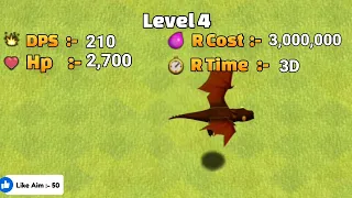 "Appearance" of Every Level Dragon with Animation Cost & Time - Clash of Clans