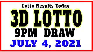 3D Lotto Results Today 9pm draw July 4, 2021 lotto results 3d swertres pcso