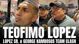 Teofimo Lopez Sr. CLASHES With Team Kambosos In New York Gym, While Teofimo Lopez Looks On | BEEF!