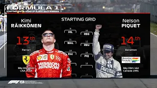 F1 Starting Grid In Order Of Oldest Race Winners