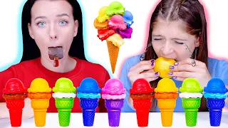 ASMR SAME COLOR ICE CREAM CHALLENGE | EATING SOUNDS LILIBU