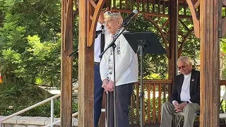 Pearl Harbor Survivor Chuck Kohler speaks at Memorial Day Clayton CA 27MAY2024