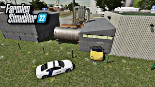 POLICE CHASE LEADS TO *GIANT* WRECK!? HOW DID HE GET AWAY?! (Roleplay) Farming Simulator 22