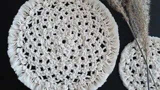 DIY Macrame Tablecloth & Coaster / Macrame lace tutorial / 마크라메 레이스 마크라메 코스터 & 라운드 매트