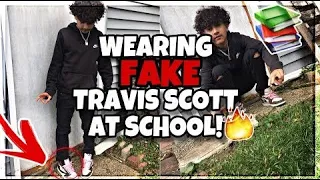 Wearing FAKE Travis Scott Air Jordan 1s AT SCHOOL!📚