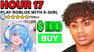 I Hired An E-GIRL To Play With Me For 24 HOURS.. (Roblox Bedwars)