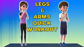 QUICK WORKOUT FOR THINNER LEGS AND ARMS | Kids Exercise