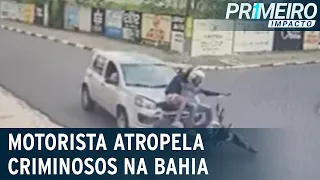 Motorista atropela criminosos durante assalto | Primeiro Impacto (21/05/21)