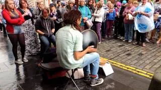 Hang drum street performance Edinburgh Festival 2012