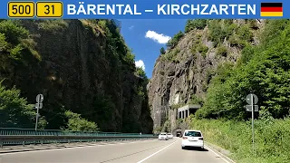 Driving in Germany. South Schwarzwald from Bärental to Kirchzarten. 4K