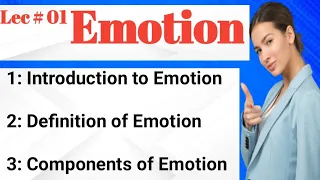 Introduction to Emotions in psychology | Components of Emotion | urdu | hindi | Attia Farooq