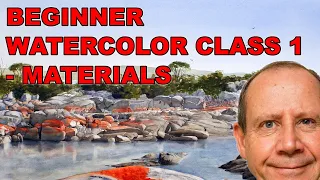 Beginner Watercolor Class 1 - Watercolour materials. Free watercolor painting course and tutorials.