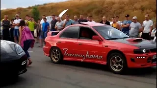 Ваги vs Эво-дождь нам не помеха.У Субы 400 тыс пробега  Bmw E34 Golf Gti Evo9 Octavia