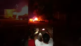 Ambulancia quemada en Choluteca