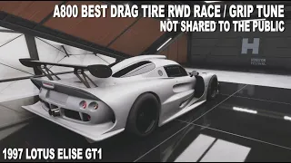 H5 RWD RACE TUNE 1997 LOTUS ELISE GT1 A800 DRAG TIRE