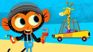 Mr. Monkey Fixes Mr. Giraffe's Car | Mr. Monkey, Monkey Mechanic | Full Episode