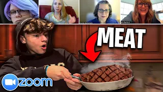 Cooking MEAT In VEGAN Zoom Classes!