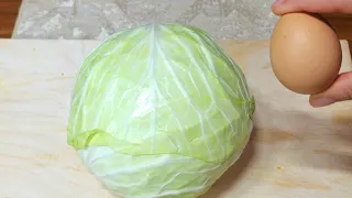 cabbage with eggs tastes better than meat! Easy, quick and delicious recipe!