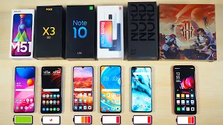 КТО ПРОЖИВЁТ ДОЛЬШЕ? Samsung Galaxy M51, POCO X3, Xiaomi Mi Note 10 Lite, Note 9 Pro, OnePlus NORD