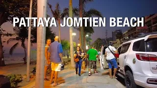 PATTAYA: Jomtien Beach Evening walk , February 2021 #jomtien #pattaya