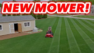 Mowing Lawn Stripes GCI Turf Blue Heat KBG NEW MOWER