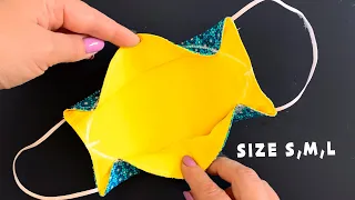 (NEW version) Easy Mask in 5 minutes - NO FOG ON GLASSES - Fabric 3D face mask Sewing tutorial