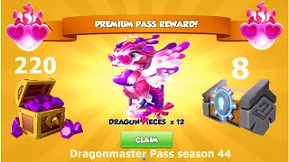 220 Gems and Lovergirl Dragon plus 8 Premium sigil chest | Dragonmaster Pass event season 44 | DML