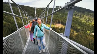 Najdłuższy most wiszący na świecie w Czechach - Dolni Morava - ( widoki z drona )