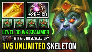 WTF Level 30 Wraith King Spammer 100% NEW Meta Octarine Core Create Unlimited Illusion Army Dota 2