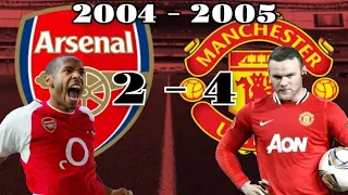 Arsenal 2 - 4 Manchester United All Goals & Highlights 2004 - 2005