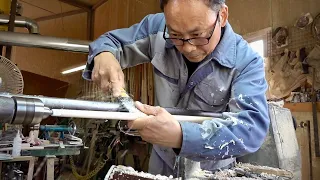 Process of Making Elaborate Pool Cue. Korean Billiards Cue Stick Master