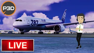 【P3D/ライブフライト】リアル二刀流が流行語らしい（私はMSFSとP3Dの二刀流）【QW B787-8/SHAPANet】